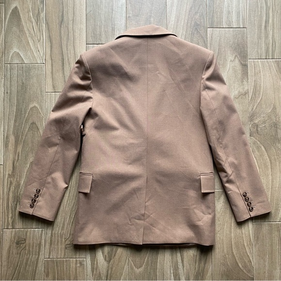 NWT Frankie shop more than yesterday the double layer wrap blazer praline size S - Picture 5 of 11